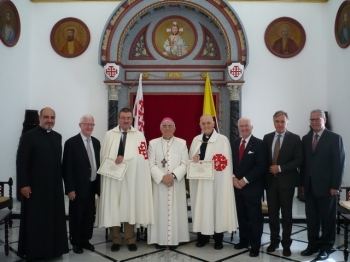 Die Delegation des Großmagisteriums mit Msgr. Giacinto-Boulos Marcuzzo