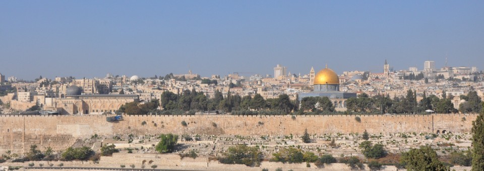 Jeruaslem-dome-of-the-rock-and-olive-picking